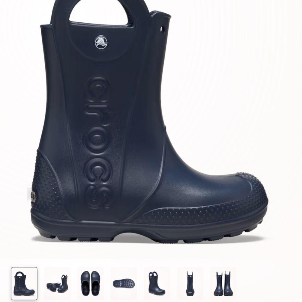 CROCS Kids Navy Waterproof Handle Rain Boot